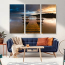 Serene Lake Pier at Sunset Canvas Print | Landscape Canvas