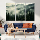 Captivating Misty Forest Wall Art Premium Canvas Print a