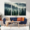 Captivating Misty Forest Wall Art Premium Canvas Print a