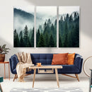 Captivating Misty Forest Wall Art Premium Canvas Print,
