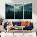 Captivating Misty Forest Wall Art Premium Canvas Print,