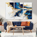 Gold Marble Art - Abstract Geode Gold And Blue Marble Shape