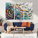 Modern Abstract Fish Shoal Wall Art Canvas Print, Colorful by MyGreatCanvas | Canvas Wall Art Prints | Photo Prints & Wall Decor
