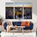 Dodger Stadium Sunset Game Triple Canvas Wall Art - Los