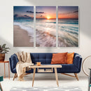 Sunset Beach Wall Art – Soothing Coastal Landscape, Ready to
