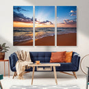 Golden Hour Beach Sunset Wall Art | Canvas Print | Ready to