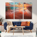 Sunset Beach Wall Art | Ocean Canvas Print | Coastal Wall