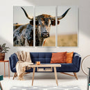 Texas Bull Longhorn Wall Art Canvas Print for Farm House by MyGreatCanvas | Canvas Wall Art Prints | Photo Prints & Wall Decor