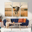 Texas Cow Wall Art Canvas Print for Farm House Wall Decor, by MyGreatCanvas | Canvas Wall Art Prints | Photo Prints & Wall Decor