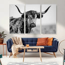 Texas Highland Cow Longhorn Canvas Print - Rustic Farmhouse by MyGreatCanvas | Canvas Wall Art Prints | Photo Prints & Wall Decor