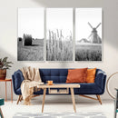 Vintage Farmhouse Black and White Triptych Wall Art – Giclee