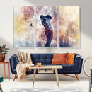Abstract Watercolor Golf Player Wall Art Canvas Print