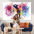 Colorful Golfer Swing Wall Art Canvas Print - Ready to Hang,