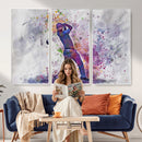 Watercolor Golf Swing Wall Art Canvas Print | Vibrant