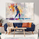 Watercolor Golf Swing Wall Art Canvas Print | Vibrant