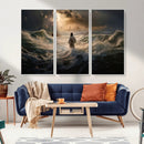 Jesus Walking on Water Wall Art Canvas Print - Religious