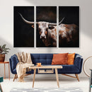 Texas Longhorn Wall Art Canvas Print | Western Ranch Decor |