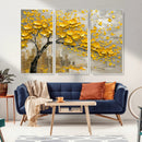 Yellow Blossom Tree Canvas Wall Art - Floral Abstract Modern