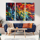 Vibrant Abstract Leaf Wall Art Canvas Print | Bold Colorful