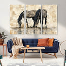 Chinese Style Abstract Black Horses Wall Art Canvas Print - by MyGreatCanvas | Canvas Wall Art Prints | Photo Prints & Wall Decor
