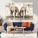 Vintage Horses Wall Art | Ready to Hang and Framed Triptych by MyGreatCanvas | Canvas Wall Art Prints | Photo Prints & Wall Decor