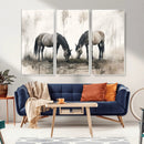 Chines Ink Style Vintage Horses Wall Art Canvas Print for by MyGreatCanvas | Canvas Wall Art Prints | Photo Prints & Wall Decor