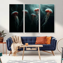 Abstract Jellyfish Wall Art Canvas Print