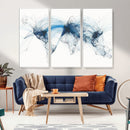 Flight Route Map Wall Art Canvas Print, Abstract Air Traffic