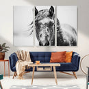 Western Wall Art | Black and White Winter Horse Wall Art | by MyGreatCanvas | Canvas Wall Art Prints | Photo Prints & Wall Decor