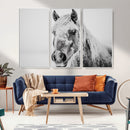 White Horse Wall Art | Ready to Hang and Framed | Winter