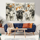 Texas Longhorn Wall Art Canvas Print – Herd Abstract Cow by MyGreatCanvas | Canvas Wall Art Prints | Photo Prints & Wall Decor