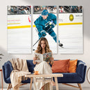 San Jose Sharks Ice Hockey Player Wall Art Canvas Print