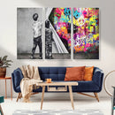 Banksy Print - Street Art Canvas Wall Art - Kids Revealing