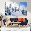 Winter Ski Lift Wall Art Print - Landscape Wall Art | Snowy
