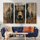 Abstract 399 Bear Wall Art | Rustic Cabin Wall Decor with