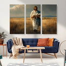 Jesus Shepherd Wall Art | Ready to Hang Triptych Canvas of