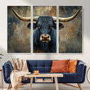 Texas Western Wall Art Canvas Print - Abstract Cow Longhorn by MyGreatCanvas | Canvas Wall Art Prints | Photo Prints & Wall Decor
