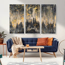 Golden Forest Abstract Wall Art | Dark Forest with Gold