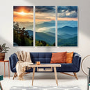 Sunrise Over Mountain Range Wall Art Canvas Print, Farmhouse