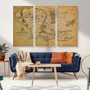 Middle Earth Map Canvas Wall Art – Vintage Fantasy Map