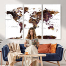 World Map Canvas Print – Detailed Map of the World Wall Art