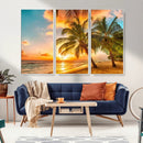Tropical Sunset Beach Canvas Wall Art Print – Vibrant Palm by MyGreatCanvas | Canvas Wall Art Prints | Photo Prints & Wall Decor