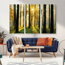 Sunlit Forest Wall Art Canvas Print – Large Framed Woodland