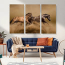 Large Wall Art Canvas Print – Two Running Brown Horses