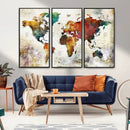 Watercolor World Map Canvas Print – Framed Wall Art for by MyGreatCanvas | Canvas Wall Art Prints | Photo Prints & Wall Decor