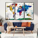 World Map Canvas Print – Detailed Map of the World Wall Art