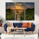 Lake and Flower Wall Art Canvas Print