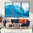 Big Ocean Surfing Wave Wall Art Canvas Print