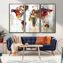Vintage World Map Canvas Wall Art Print, Warm Tone Global by MyGreatCanvas | Canvas Wall Art Prints | Photo Prints & Wall Decor