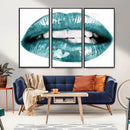 Blue Lips Wall Art Canvas Print